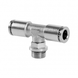 QM-AT-06-G14 Фитинг тройник T-образный, 6мм x 6мм x G 1/4 (наруж.резьба)