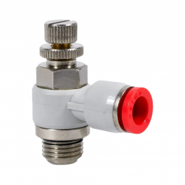 SC-BL-08-G38-EC Фитинг угловой с регулировкой расхода (пневмодроссель), 8мм x G 3/8